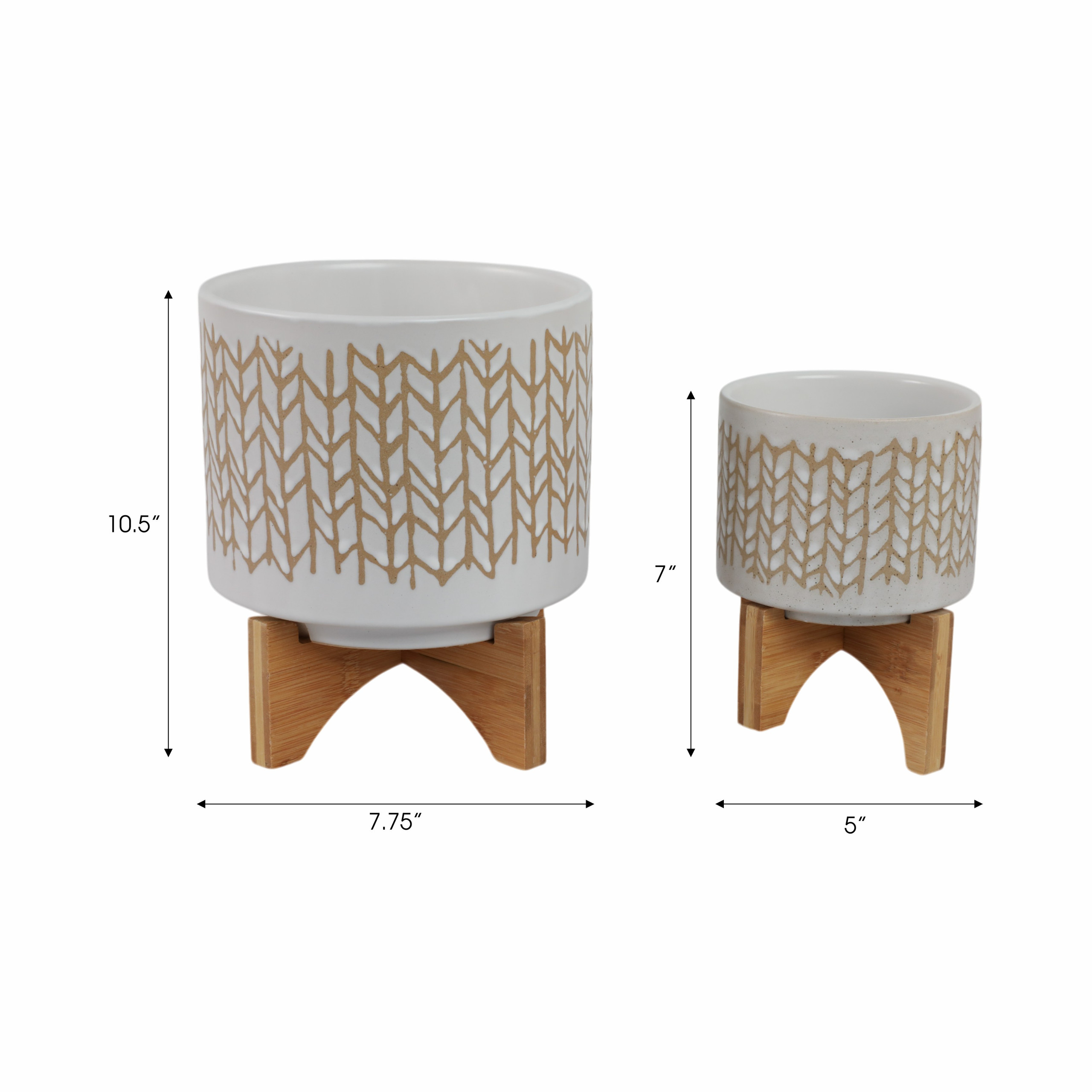 Coleworth Set Of 2 Ivory Planter 9 (In) - Image 4