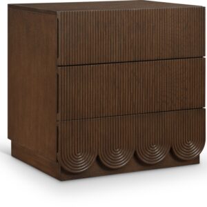 Scallop Oak Veneer Nightstand
