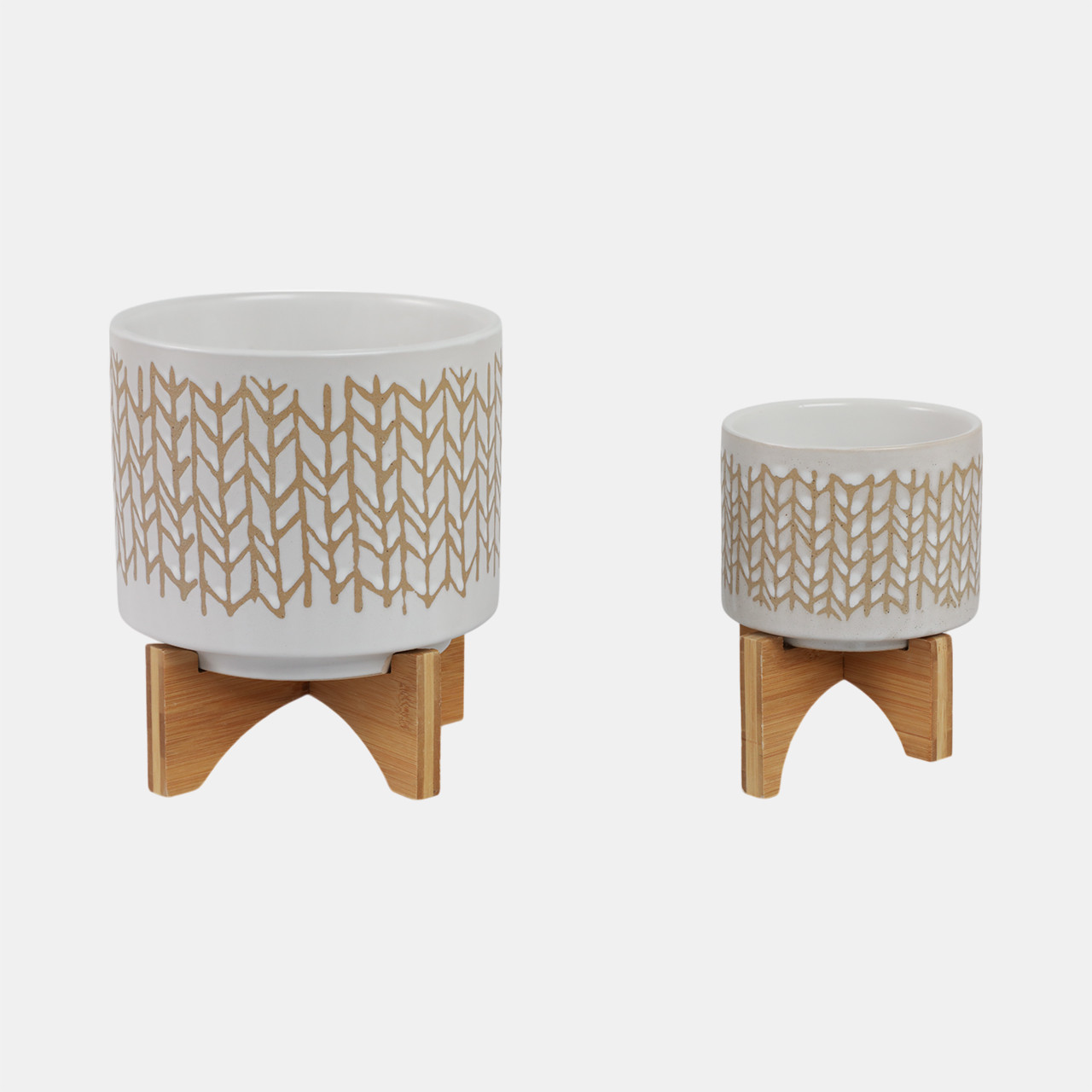 Coleworth Set Of 2 Ivory Planter 9 (In)
