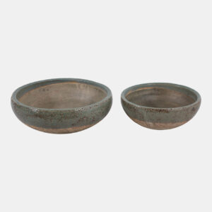 Danforthmill Set Of 2 Green Bowls 6 (In)